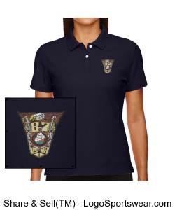 Embroidered Class Crest Ladies polo Design Zoom